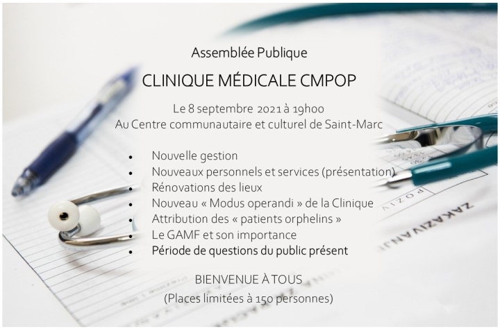 ASSEMBLÉE PUBLIQUE - CLINIQUE MÉDICALE