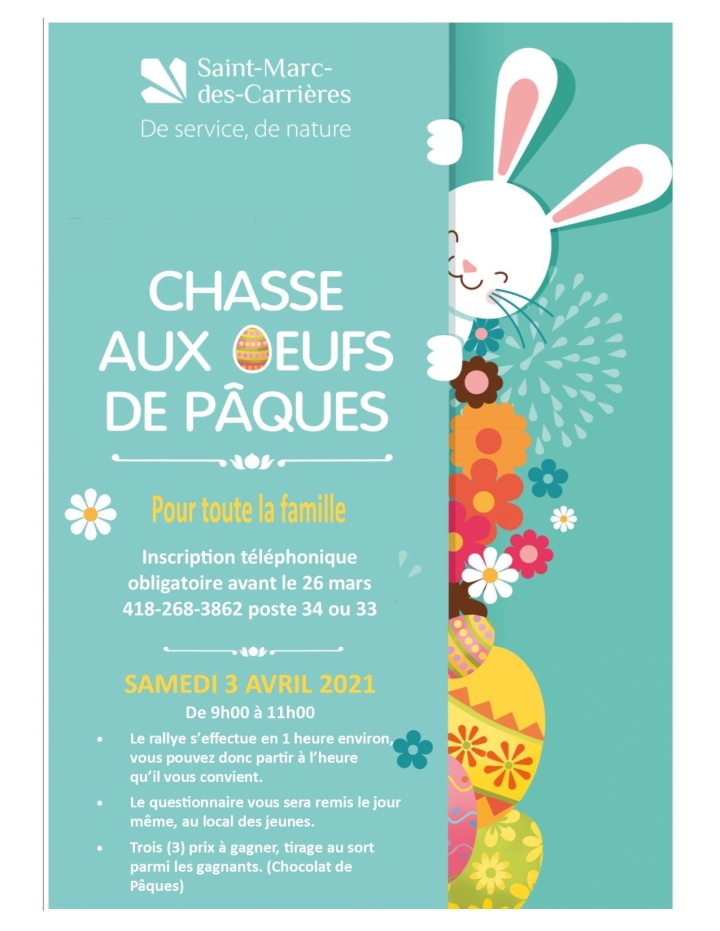 Chasse aux oeufs de Pâques - Samedi 3 avril